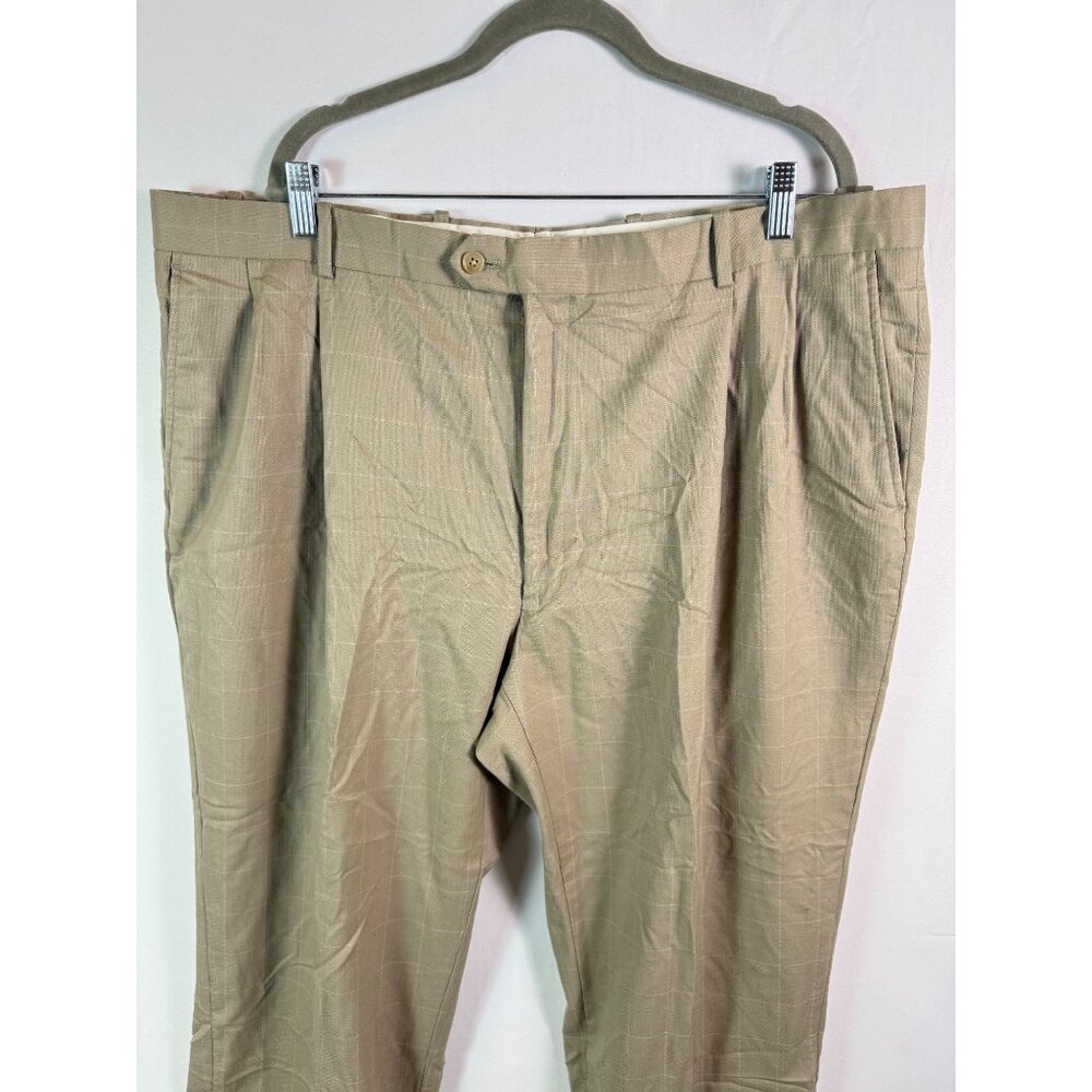 Linea Uomo Mens Dress Pants 100% Wool Window Pane Waist sz 43 Pleated Y2K Career - Picture 3 of 16
